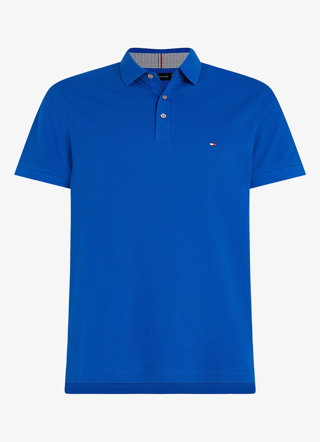 Tommy Hilfiger 1985 slim fit polo met logoborduring - voorkant ultra blue / blauw