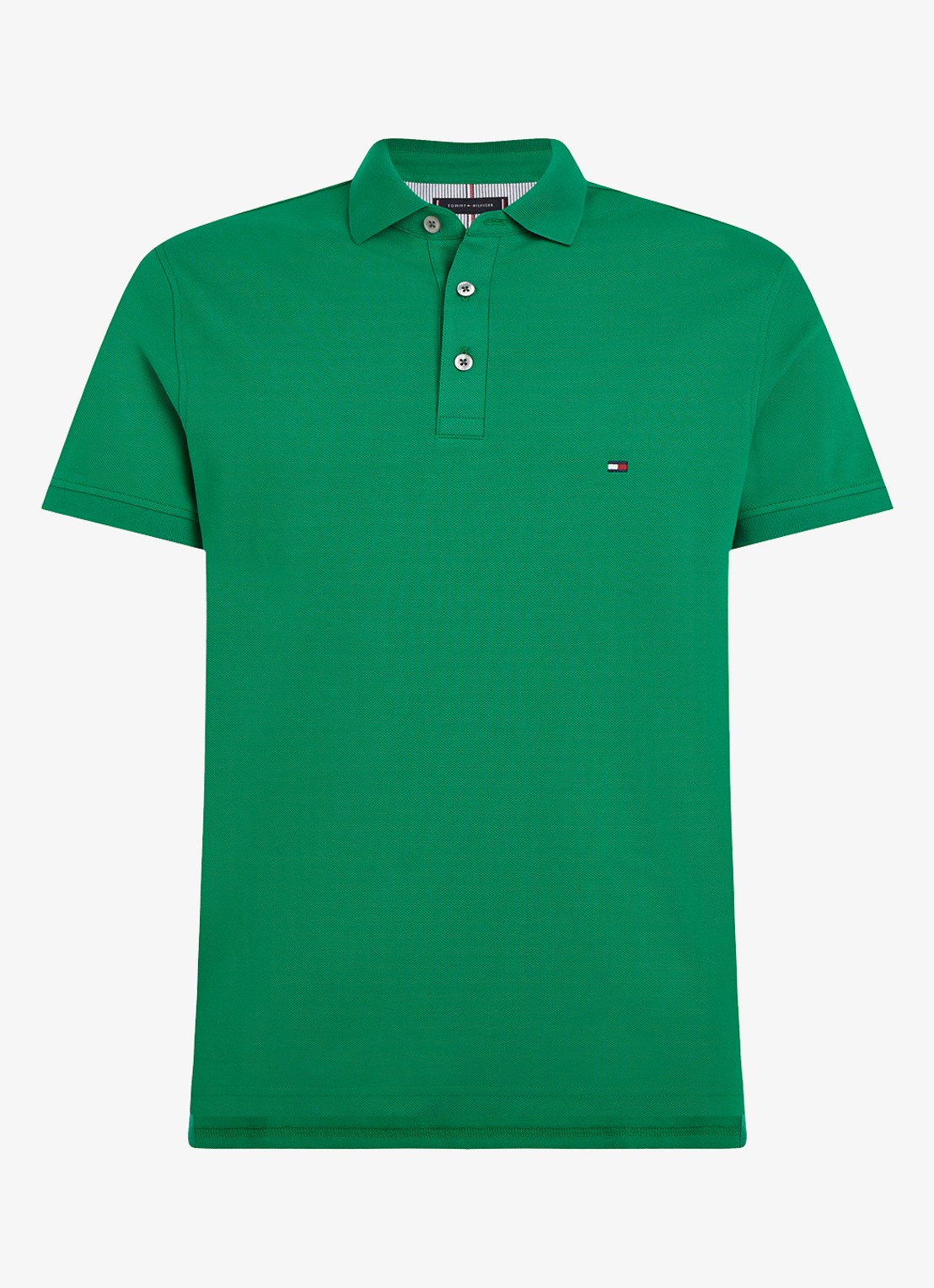 Tommy Hilfiger 1985 slim fit polo met logoborduring - voorkant 4 olympic green / groen