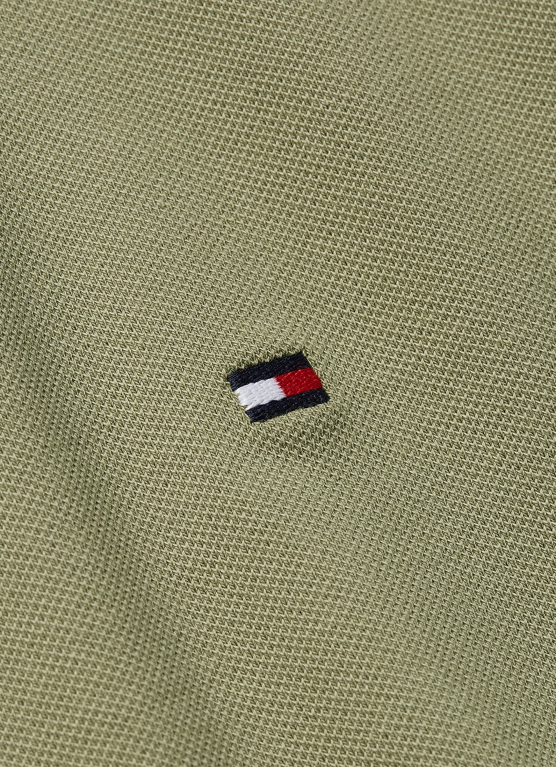 Tommy Hilfiger 1985 slim fit polo met logoborduring - detail 4 faded olive / groen