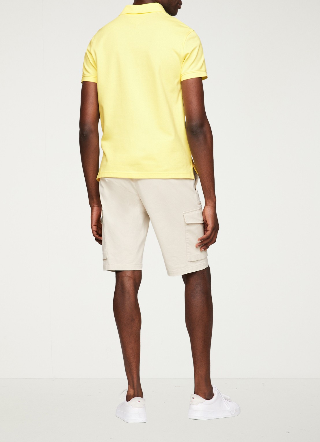 Tommy Hilfiger 1985 slim fit polo met logoborduring - achterkant 3 yellow tulip / geel