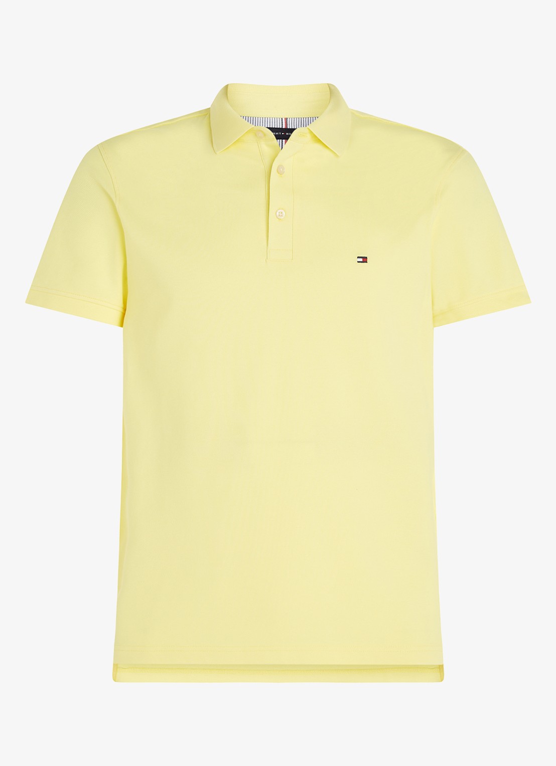 Tommy Hilfiger 1985 slim fit polo met logoborduring - voorkant yellow tulip / geel