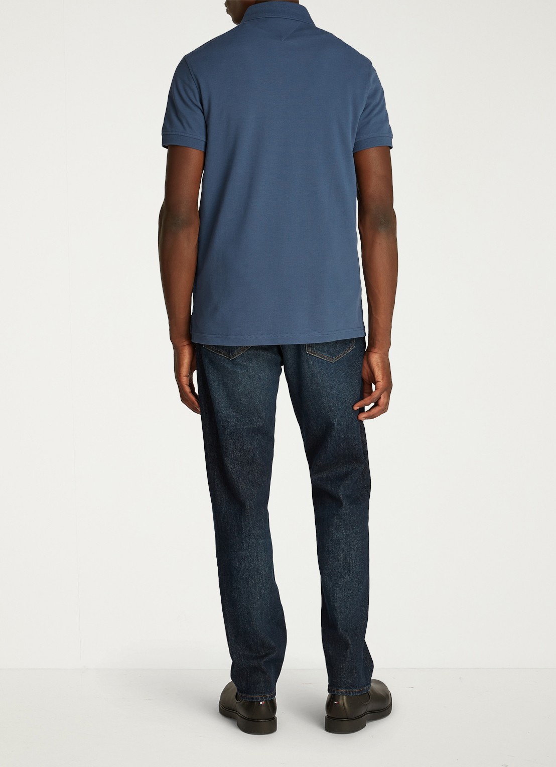 Tommy Hilfiger 1985 slim fit polo met logoborduring - achterkant 4 aegean sea / blauw