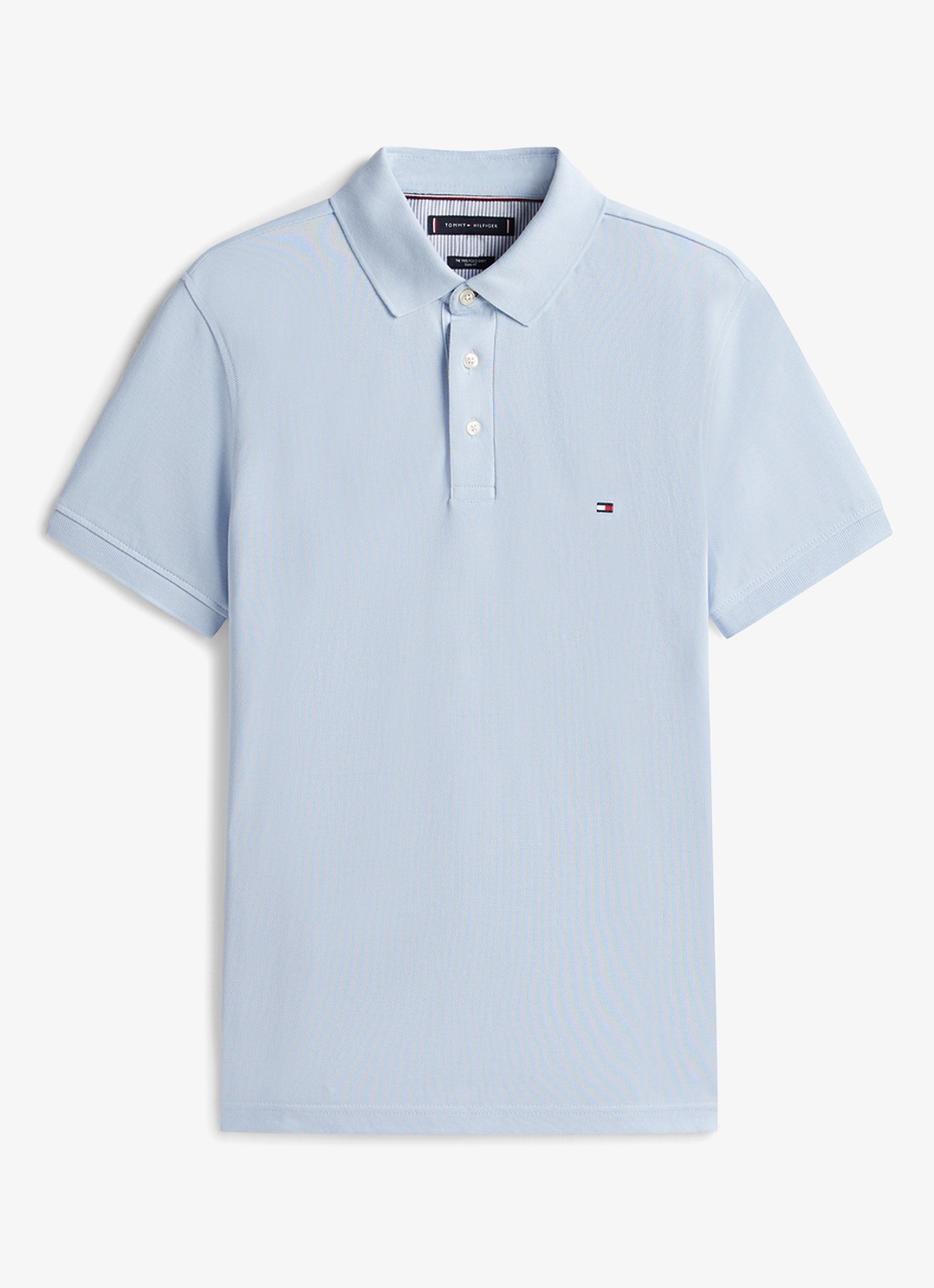 Tommy Hilfiger 1985 slim fit polo met logoborduring - voorkant 10 breezy blue / blauw