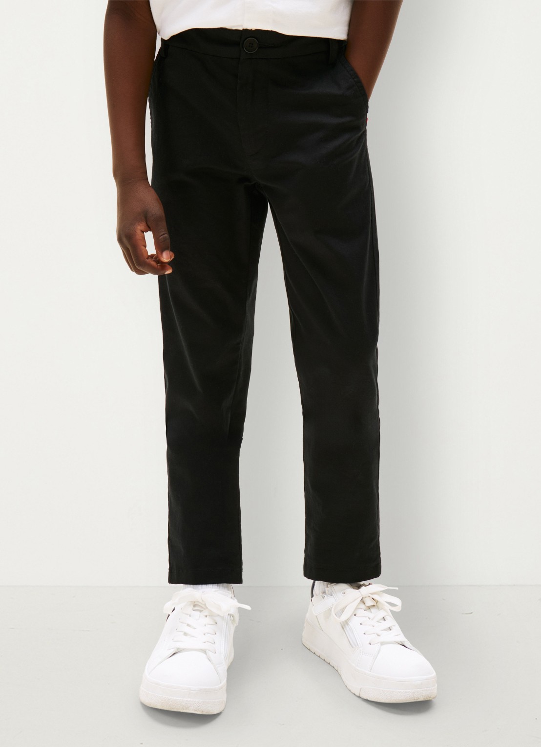 Tommy Hilfiger 1985 straight fit chino met steekzakken - detail 4 zwart