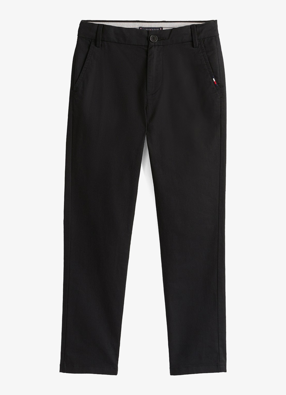 Tommy Hilfiger 1985 straight fit chino met steekzakken - voorkant 2 zwart
