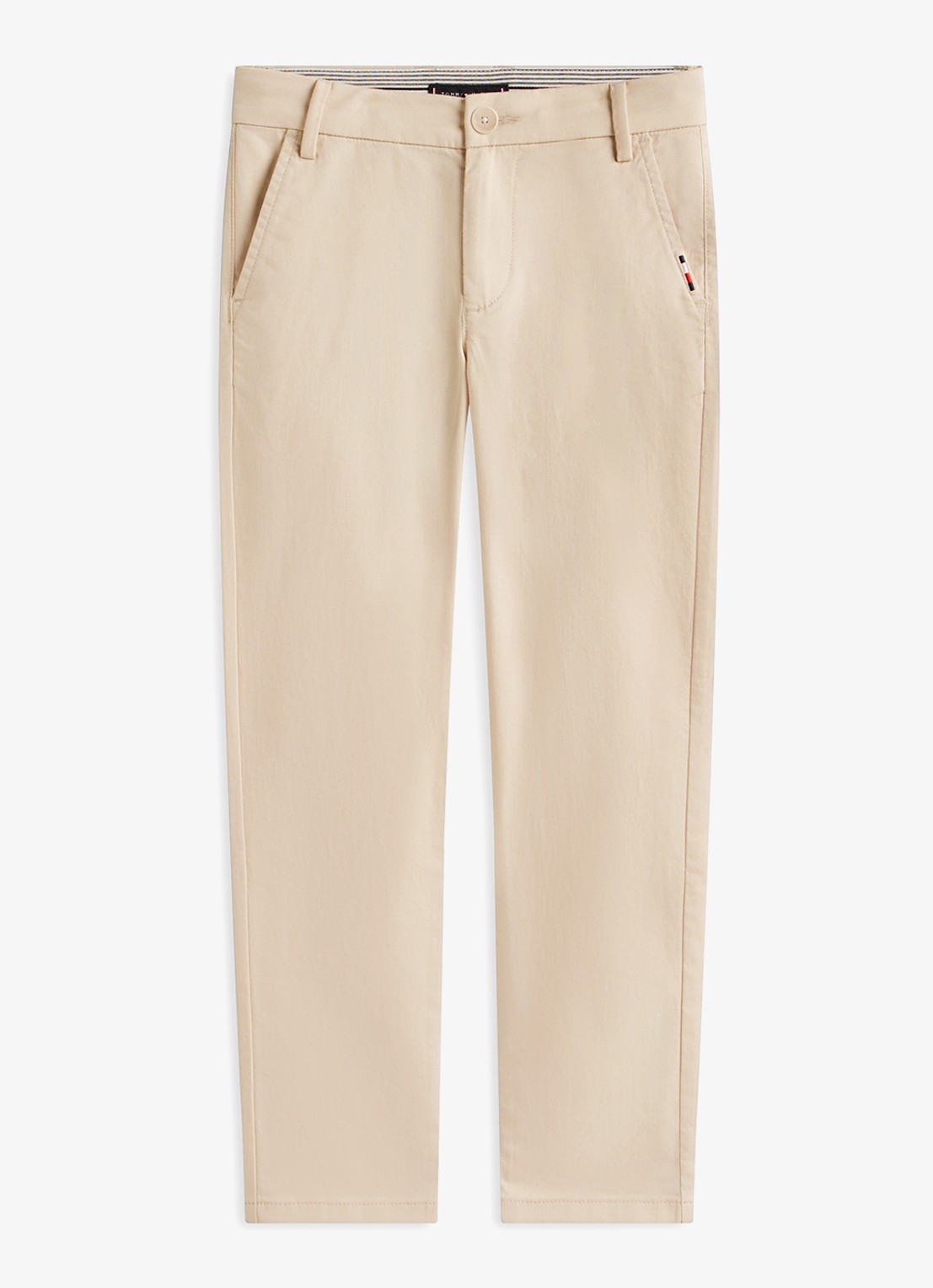 Tommy Hilfiger 1985 straight fit chino met steekzakken - voorkant 2 beige
