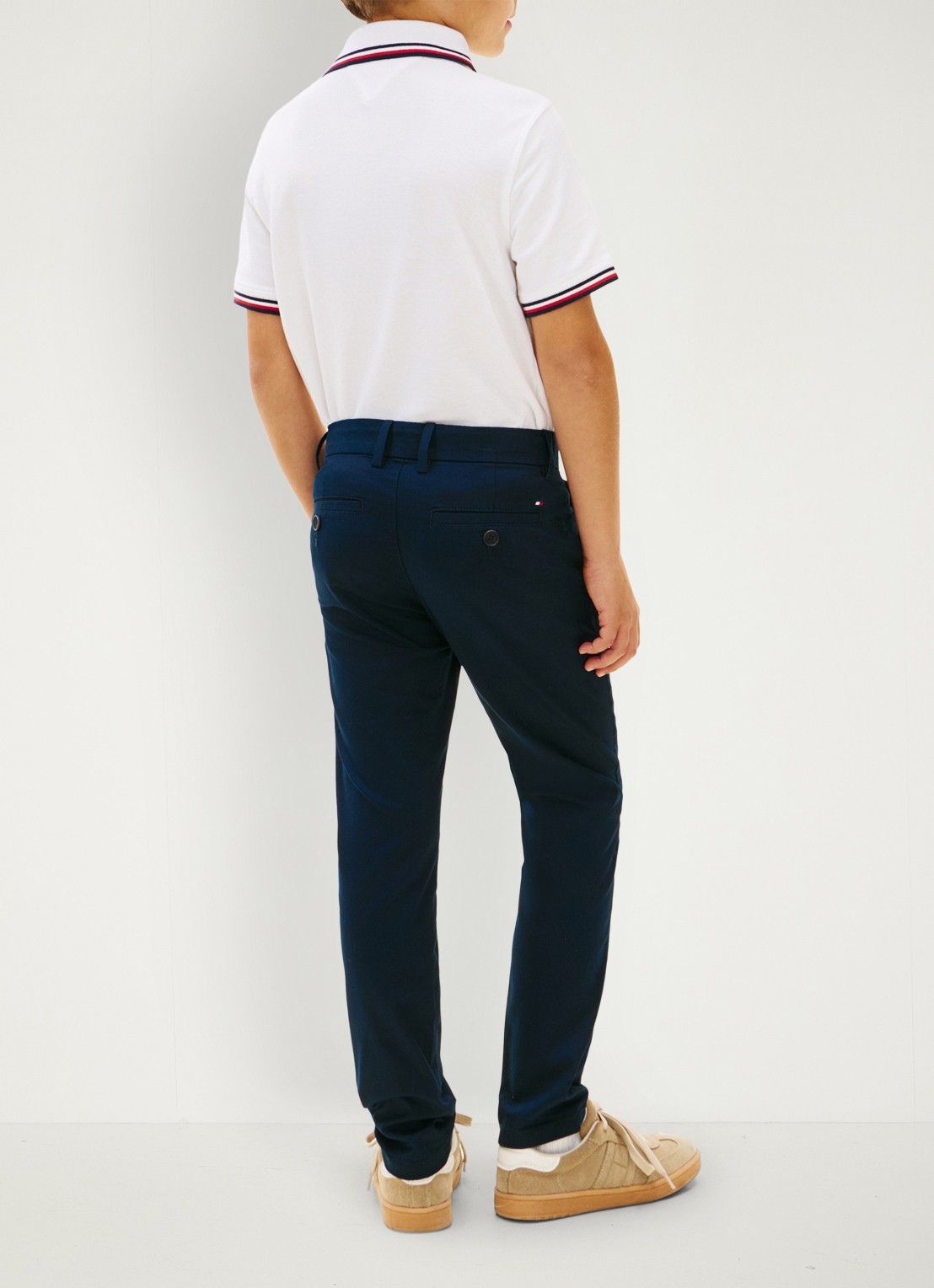 Tommy Hilfiger 1985 straight fit chino met steekzakken - achterkant dark night navy-c1g