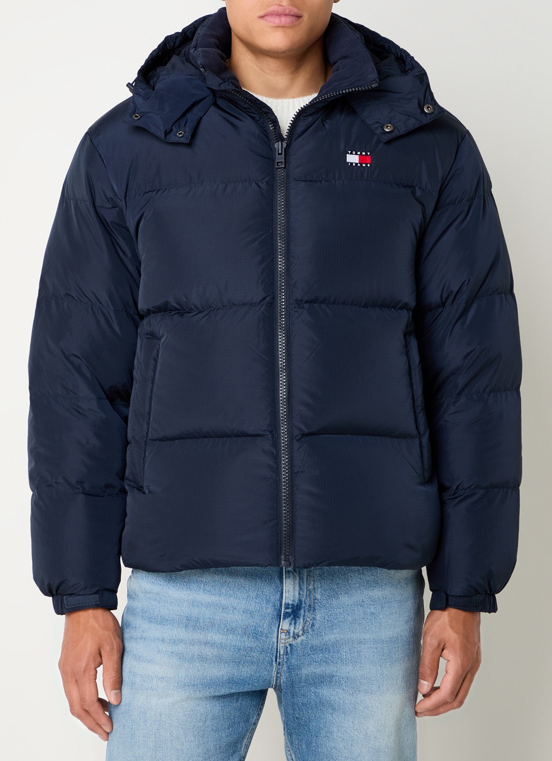 Tommy Hilfiger Alaska puffer jack met donsvulling en afneembare capuchon - achterkant 4 donkerblauw
