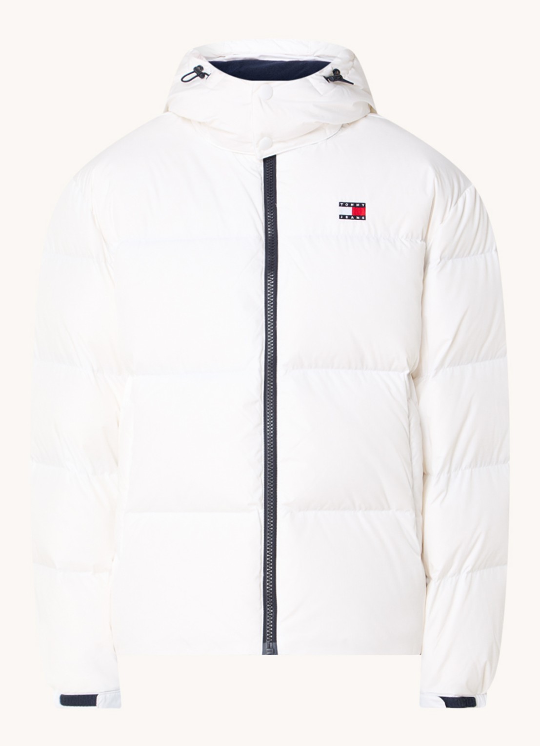 Tommy Hilfiger Alaska puffer jack met donsvulling en afneembare capuchon - voorkant 2 wit