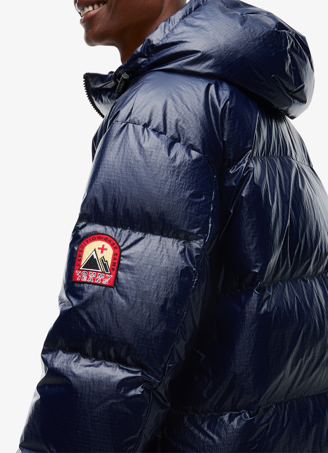 Tommy Hilfiger Alaska puffer met donsvulling en glanzende finish - detail 4 donkerblauw