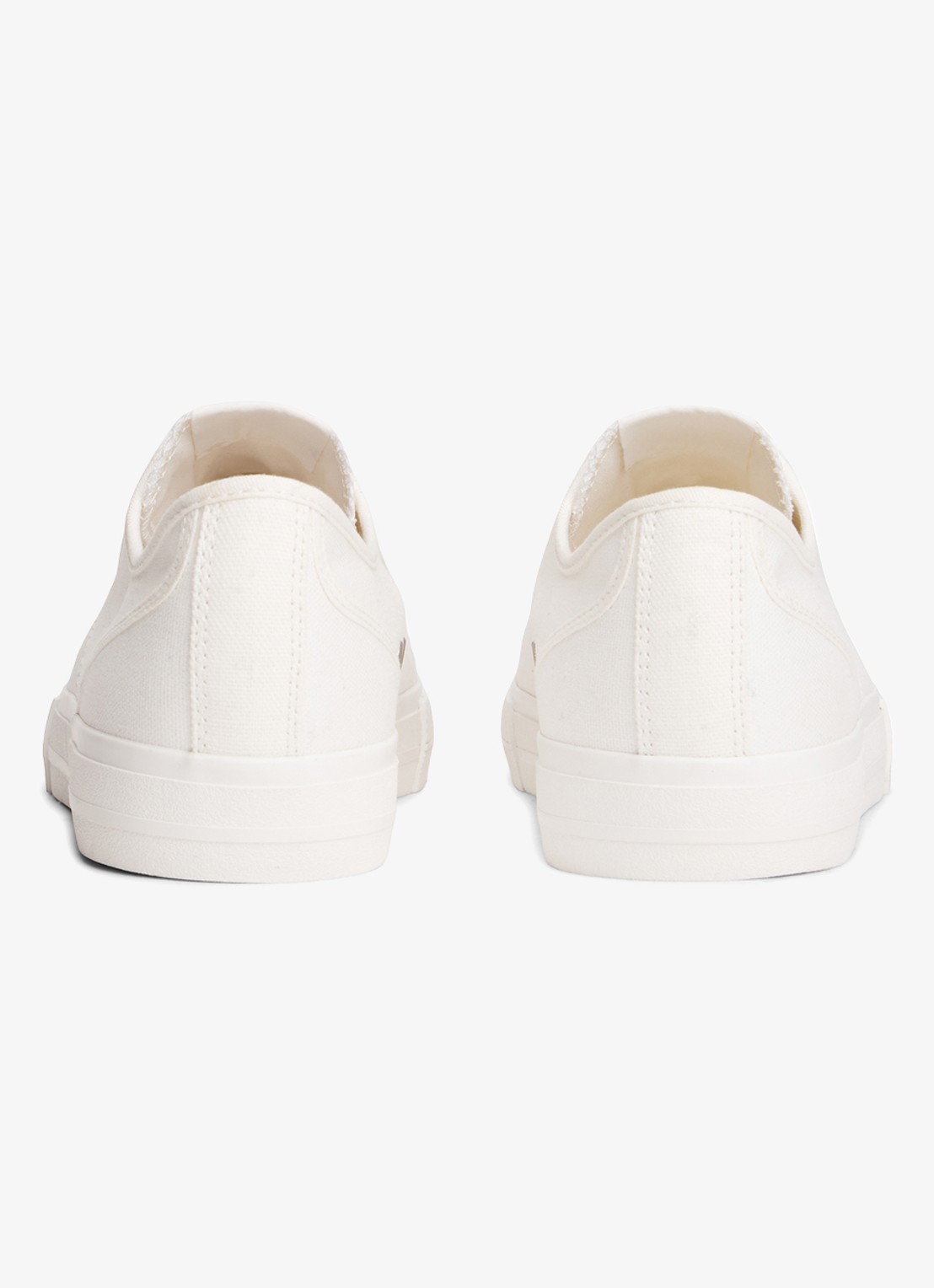 Tommy Hilfiger Archive Vulc sneaker met doorgestikte details  - achterkant beige