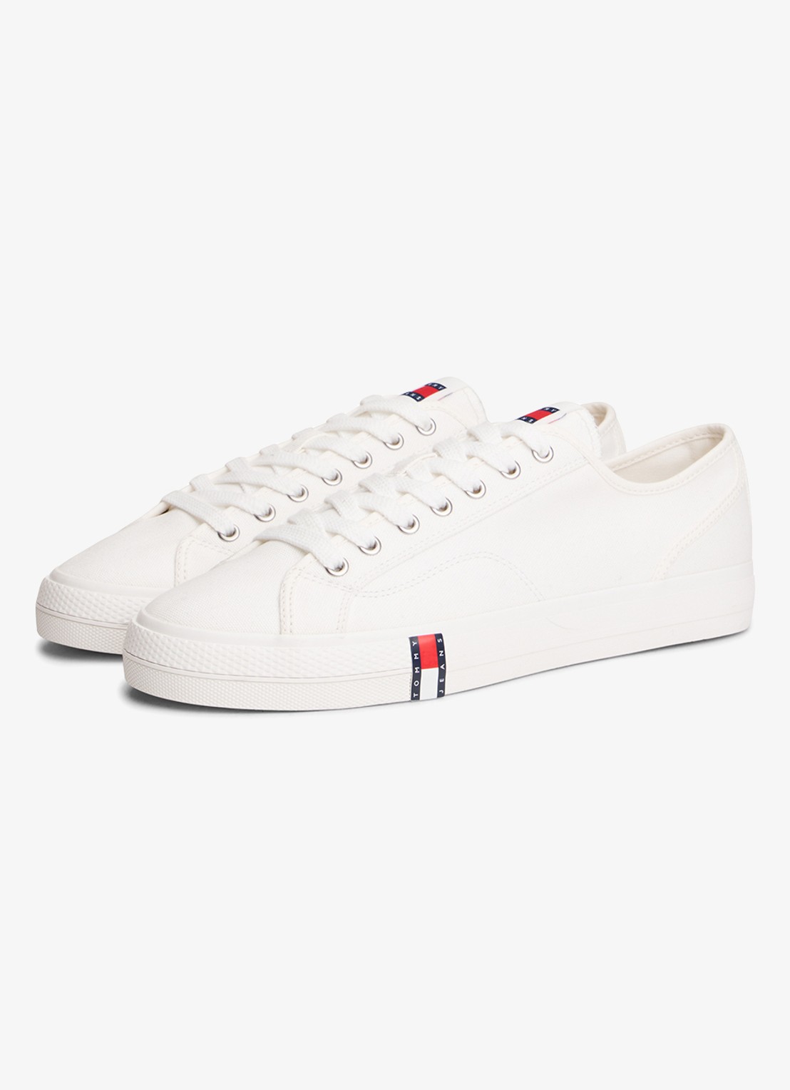 Tommy Hilfiger Archive Vulc sneaker met doorgestikte details  - voorkant 3 beige