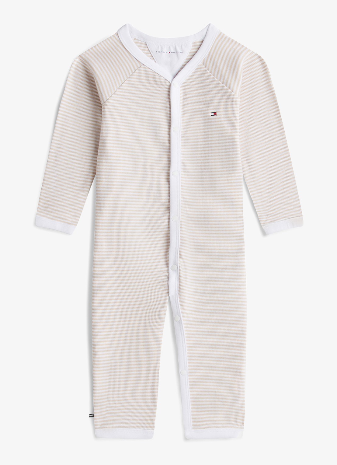Tommy Hilfiger Babypak met streepprint - voorkant beige