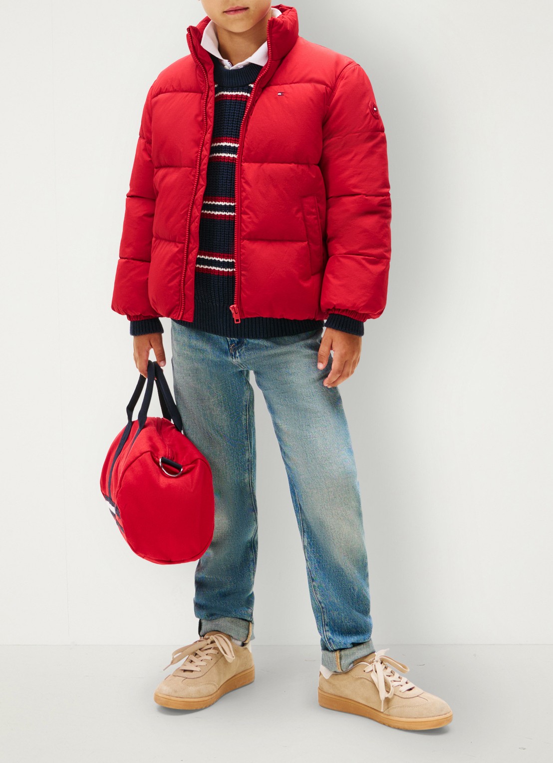 Tommy Hilfiger Back Flag puffer jas met logo - detail 2 rood