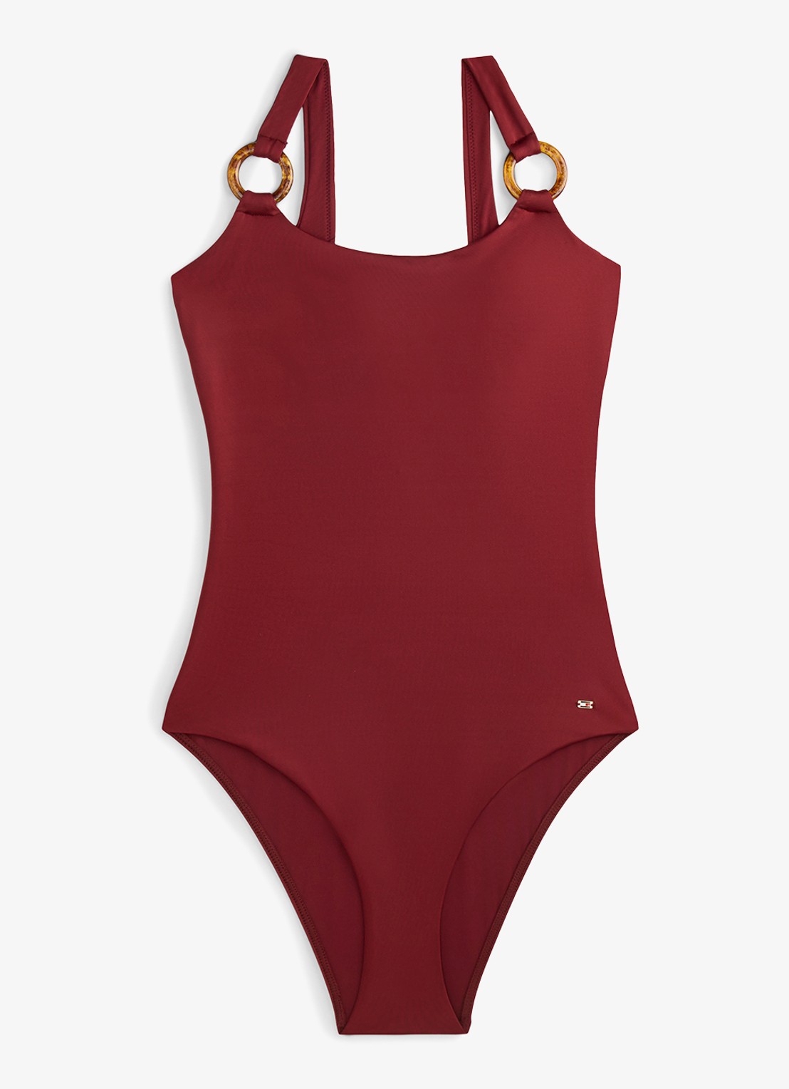 Tommy Hilfiger Badpak met cut-out detail - voorkant rood