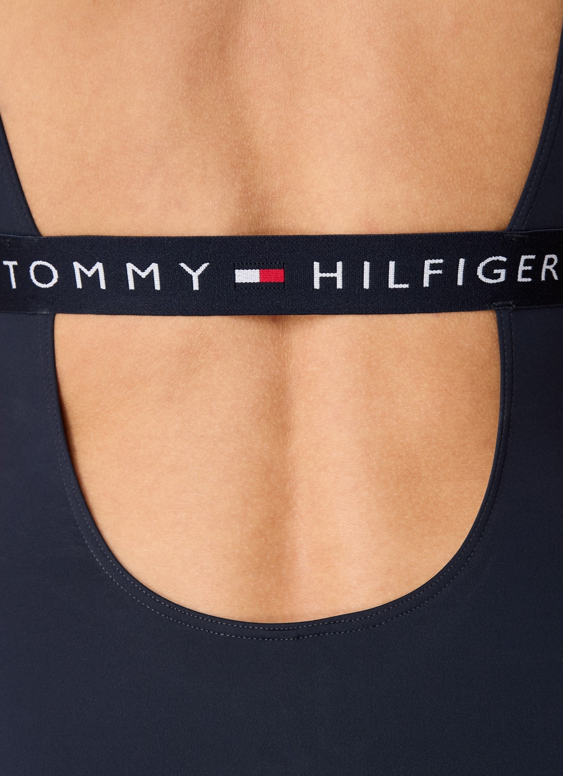 Tommy Hilfiger Badpak met logoband - detail 2 donkerblauw