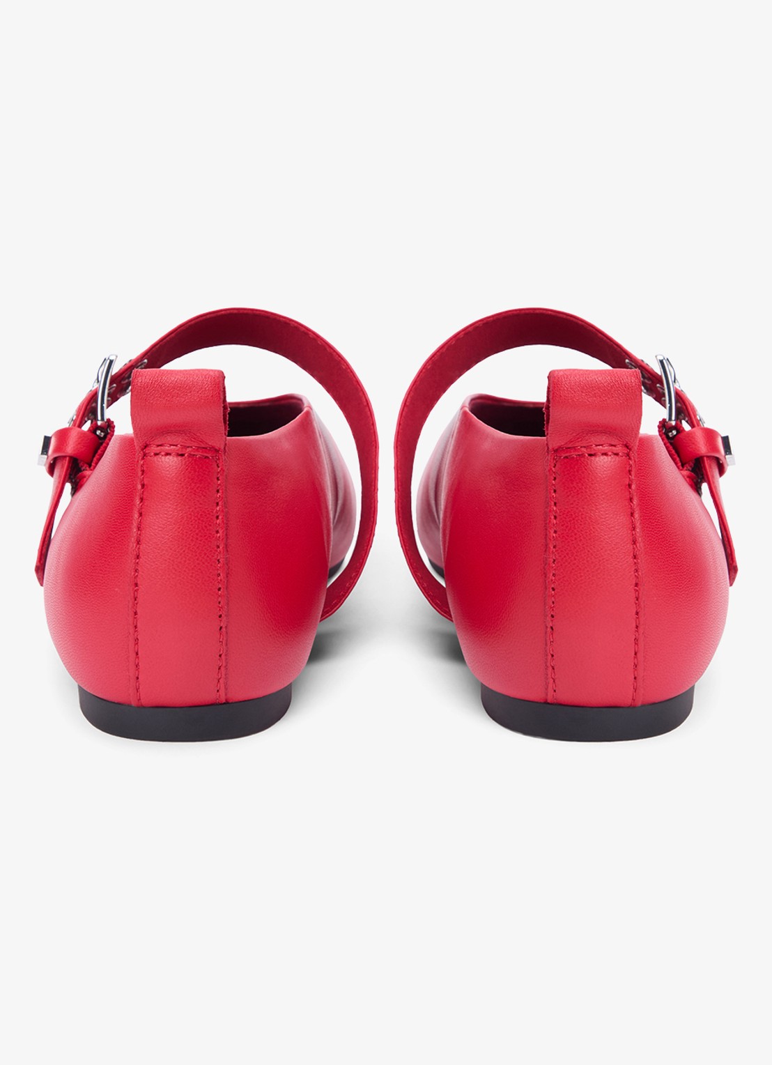 Tommy Hilfiger Ballerina van schapenleer - detail 3 rood