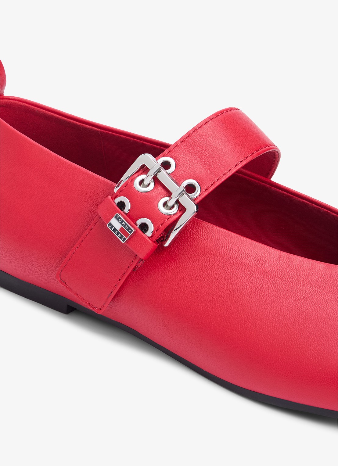 Tommy Hilfiger Ballerina van schapenleer - detail 5 rood