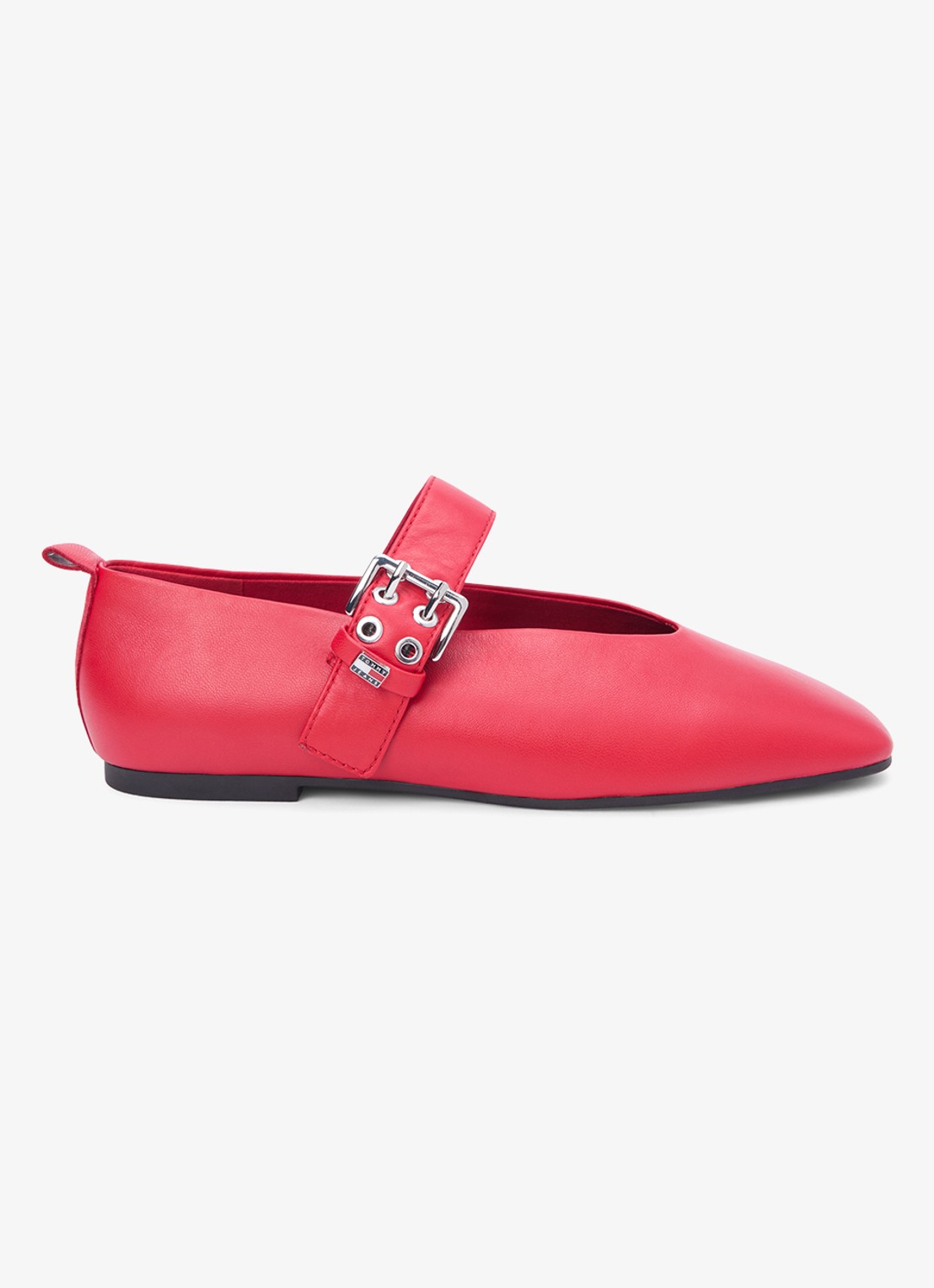 Tommy Hilfiger Ballerina van schapenleer - voorkant rood