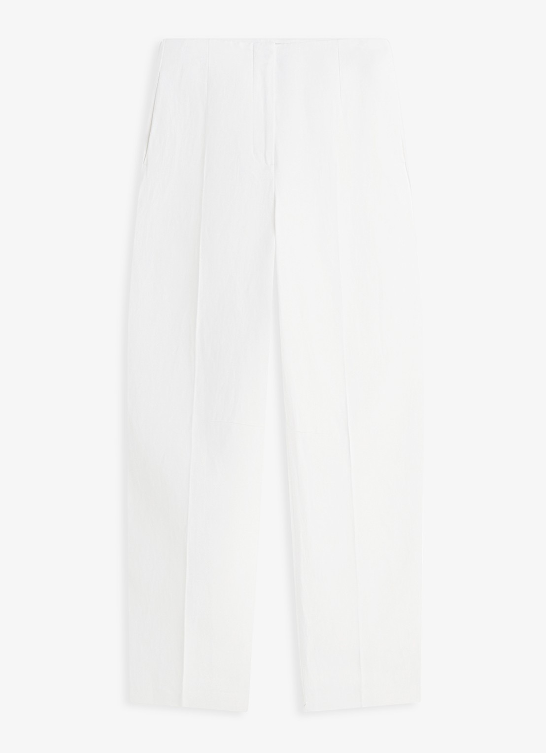 Tommy Hilfiger Barrel high waist pantalon in linnenblend - voorkant wit