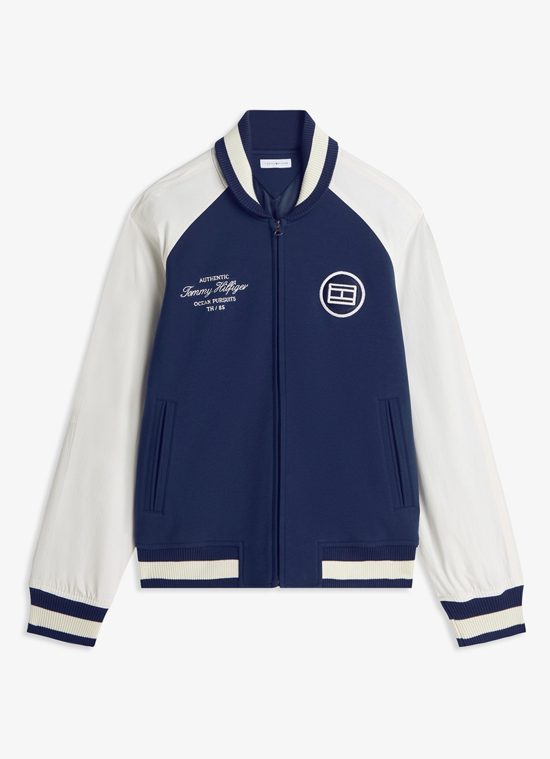 Tommy Hilfiger Baseball jack met logo - voorkant donkerblauw