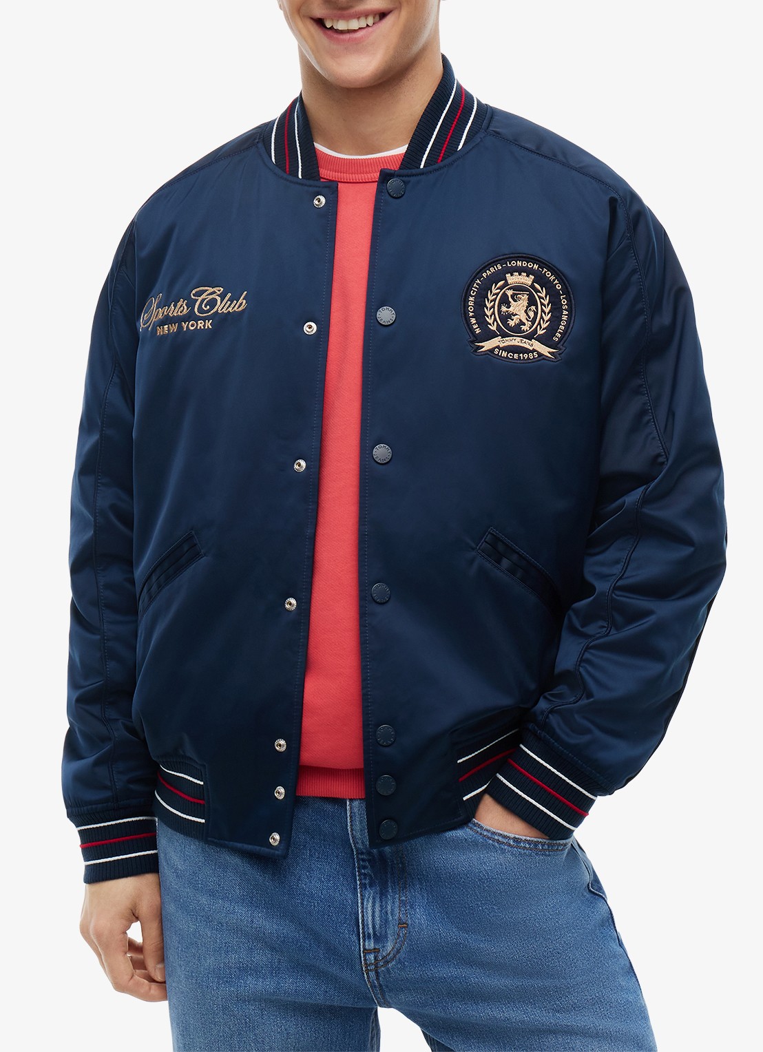 Tommy Hilfiger Baseball jack met logo - detail dark night navy-c1g