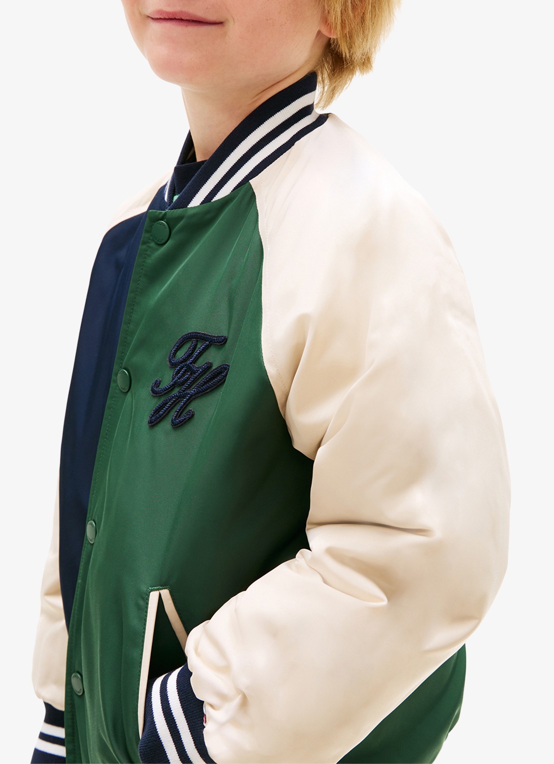 Tommy Hilfiger Baseball jack met logo - detail 5 beige