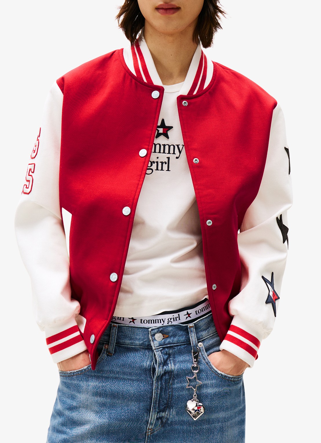 Tommy Hilfiger Baseball jack met steekzakken - detail 3 rood