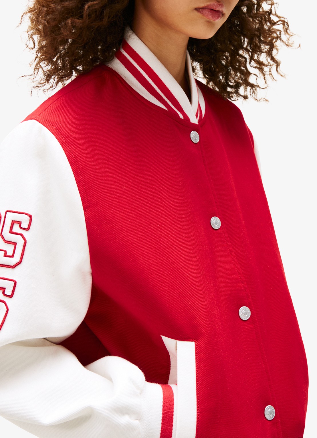 Tommy Hilfiger Baseball jack met steekzakken - detail 4 rood