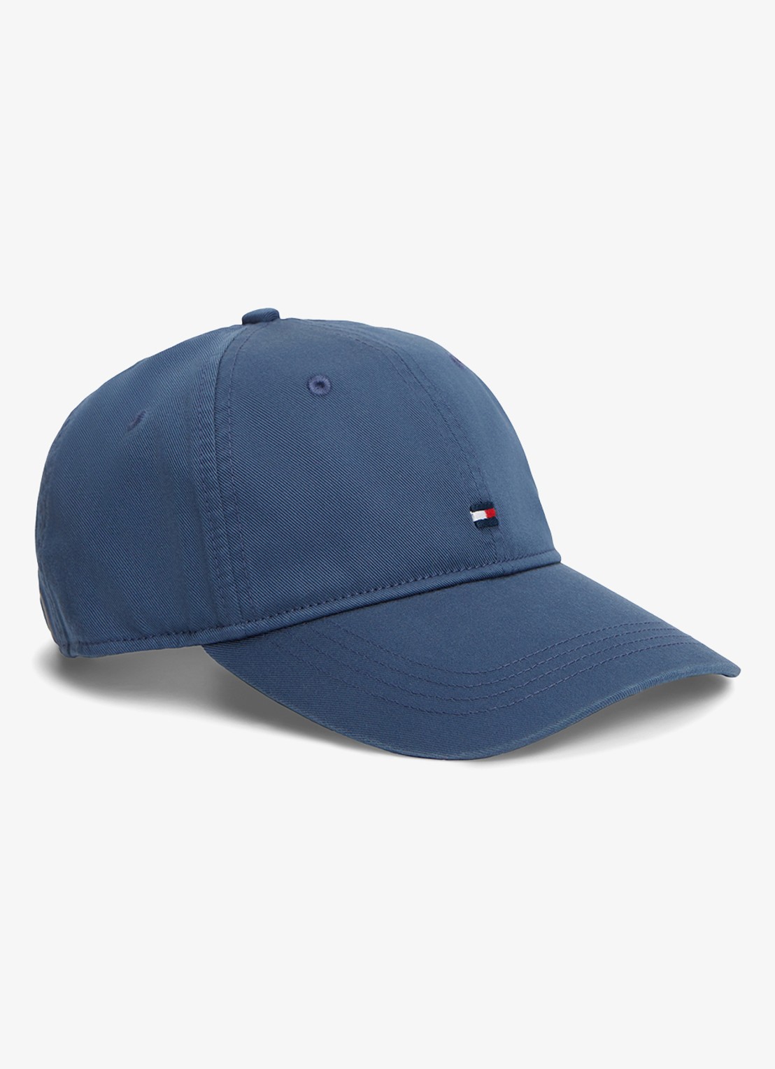 Tommy Hilfiger Baseball pet met logoborduring - voorkant 2 donkerblauw