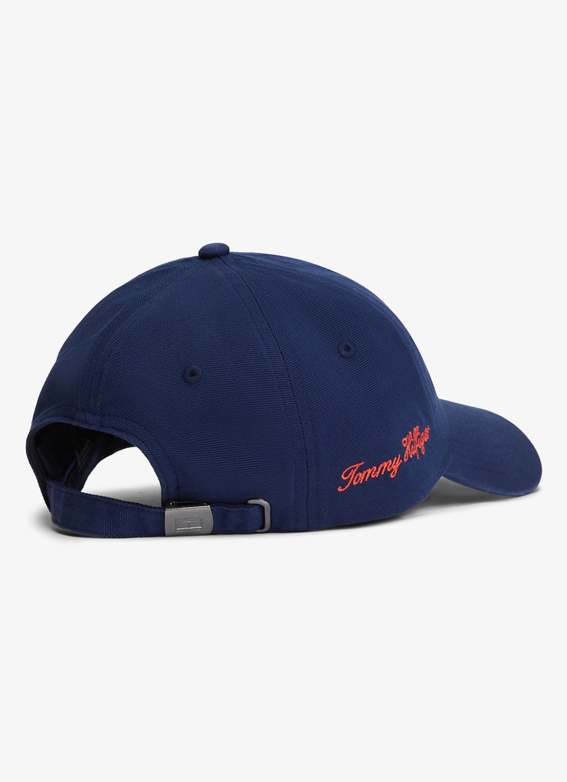 Tommy Hilfiger Baseball pet met logoborduring - voorkant 3 donkerblauw