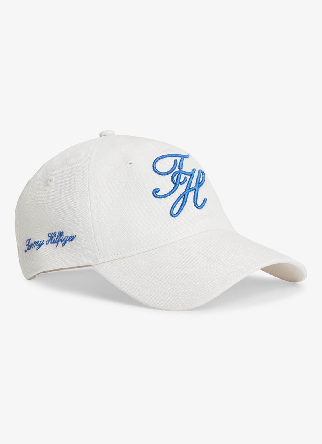 Tommy Hilfiger Baseball pet met logoborduring - voorkant wit
