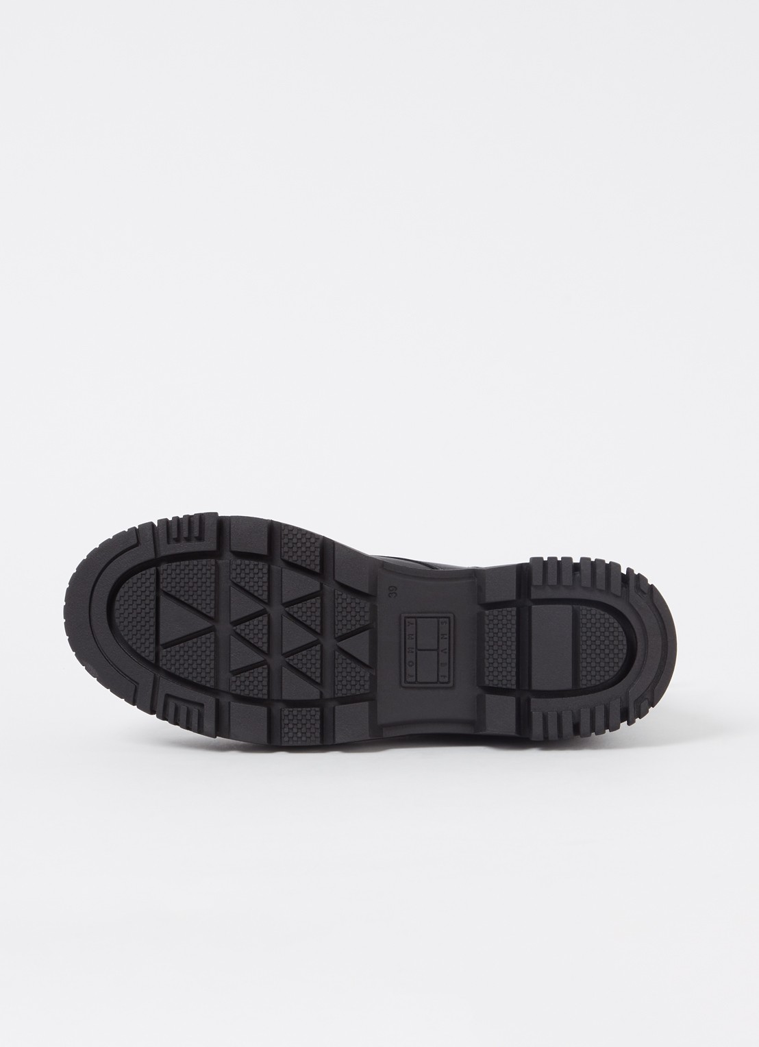 Tommy Hilfiger Biker boot van leer met plateauzool - detail 2 zwart