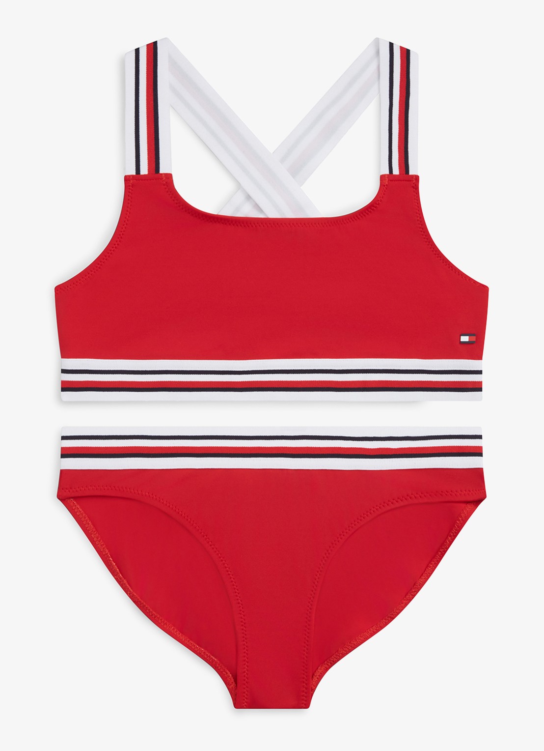 Tommy Hilfiger Bikiniset met gestreept detail - voorkant rood
