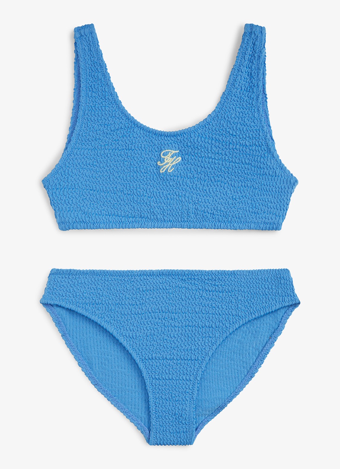Tommy Hilfiger Bikiniset met structuur en logo - voorkant 2 blauw
