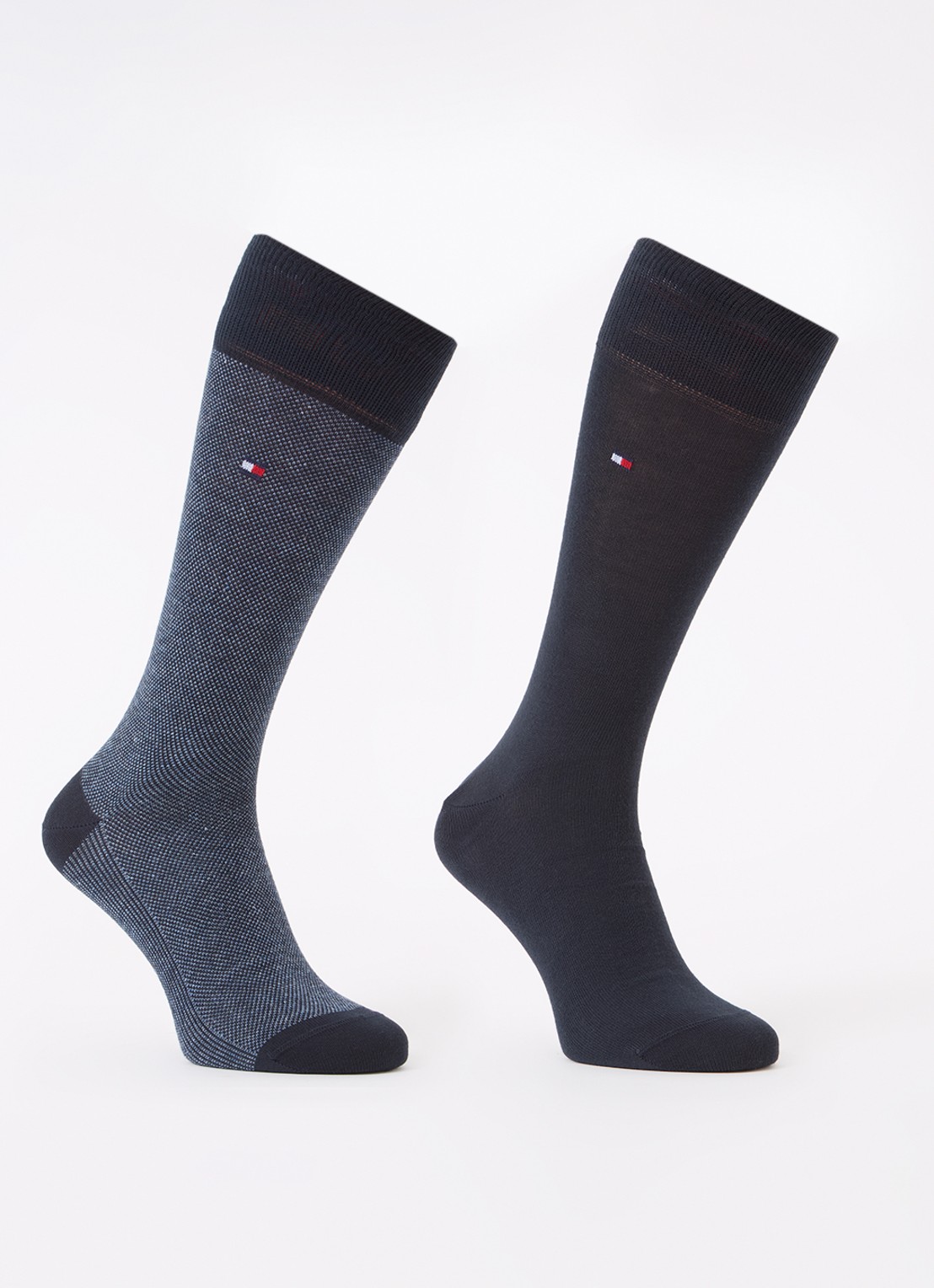 Tommy Hilfiger Birdseye sokken in 2-pack - voorkant 2 donkerblauw