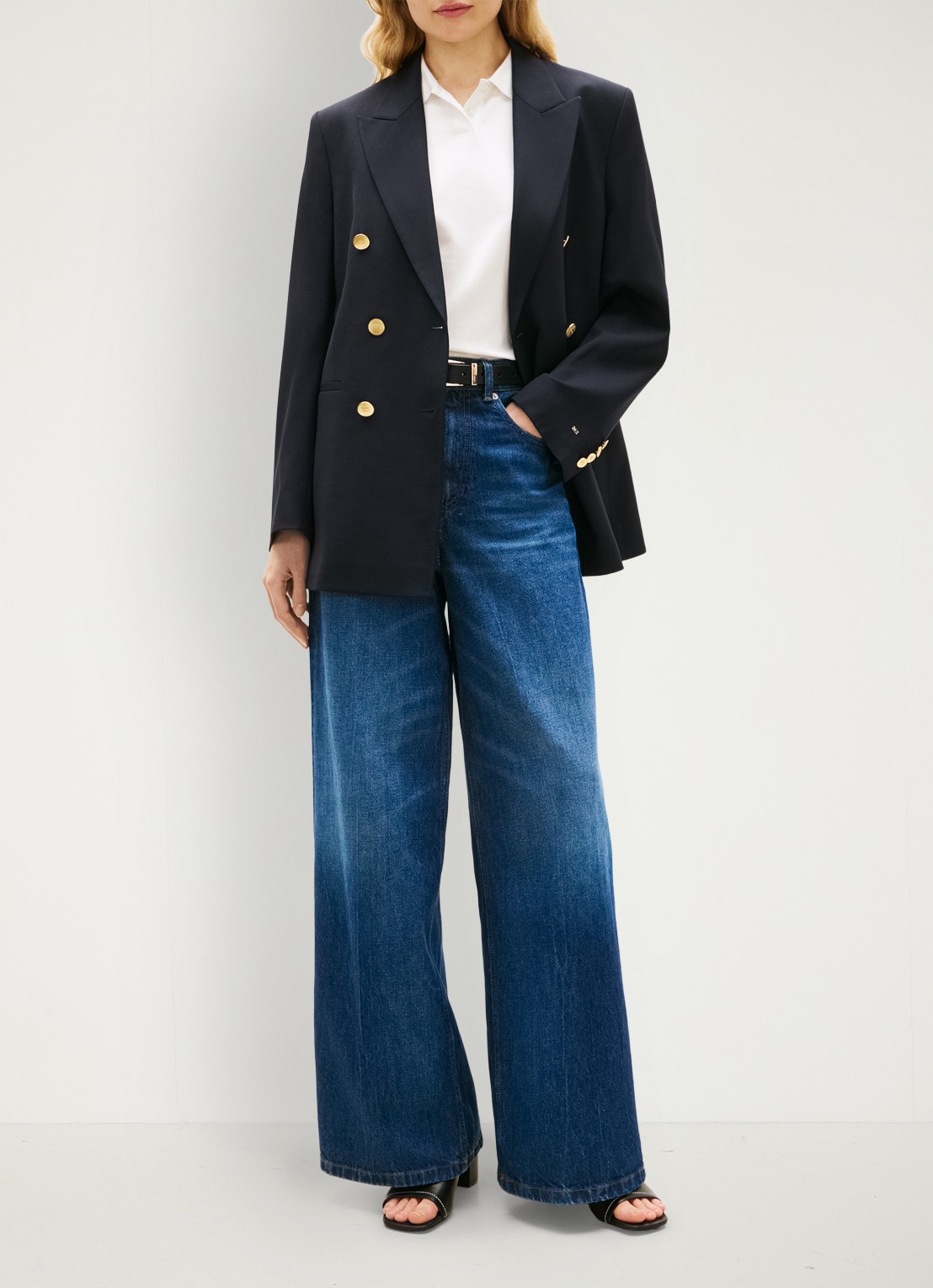Tommy Hilfiger Blazer in wolblend - voorkant 2 donkerblauw