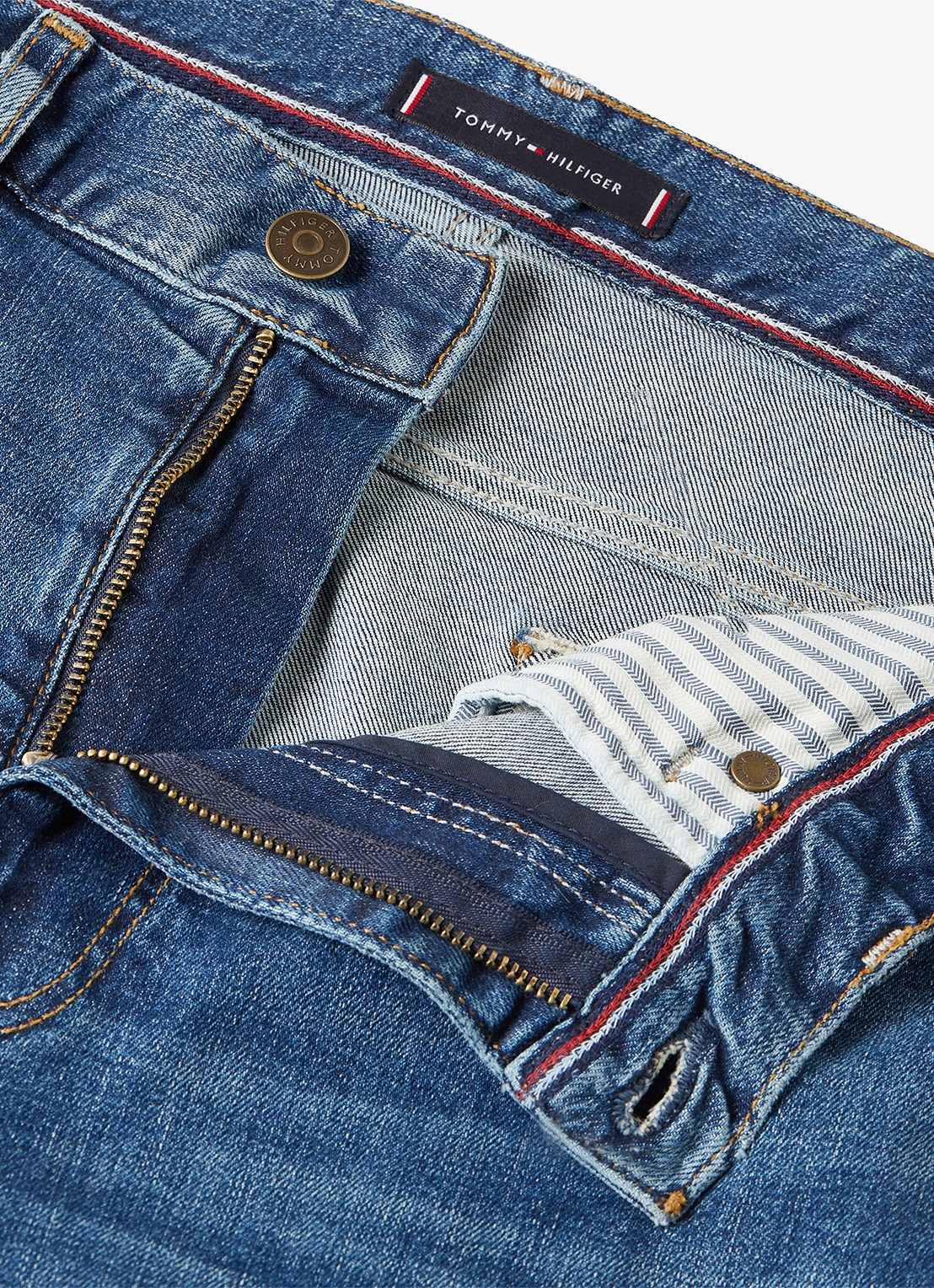 Tommy Hilfiger Bleecker slim fit jeans met donkere wassing - detail 3 indigo