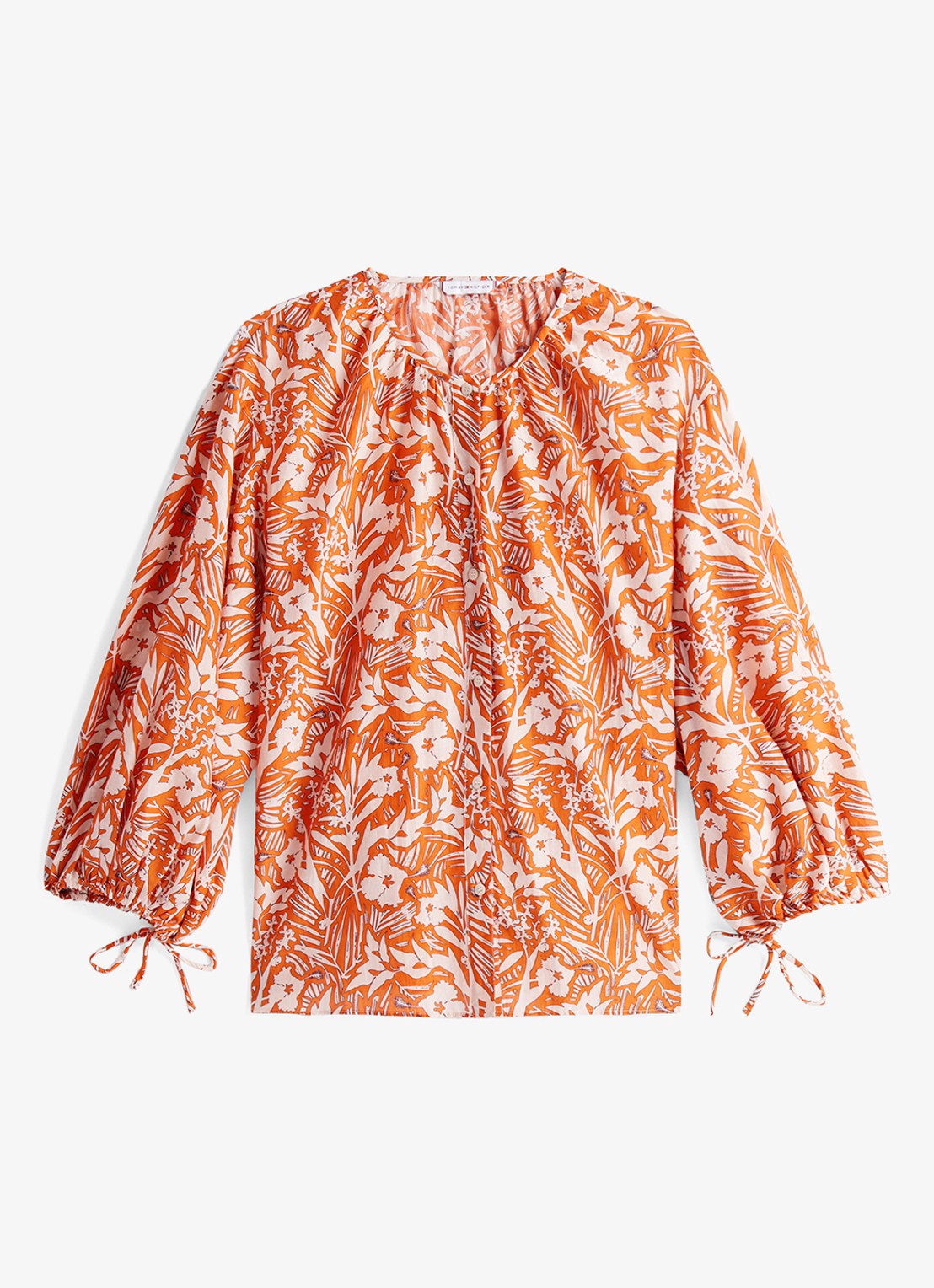 Tommy Hilfiger Blouse met bloemenprint - voorkant 2 oranje