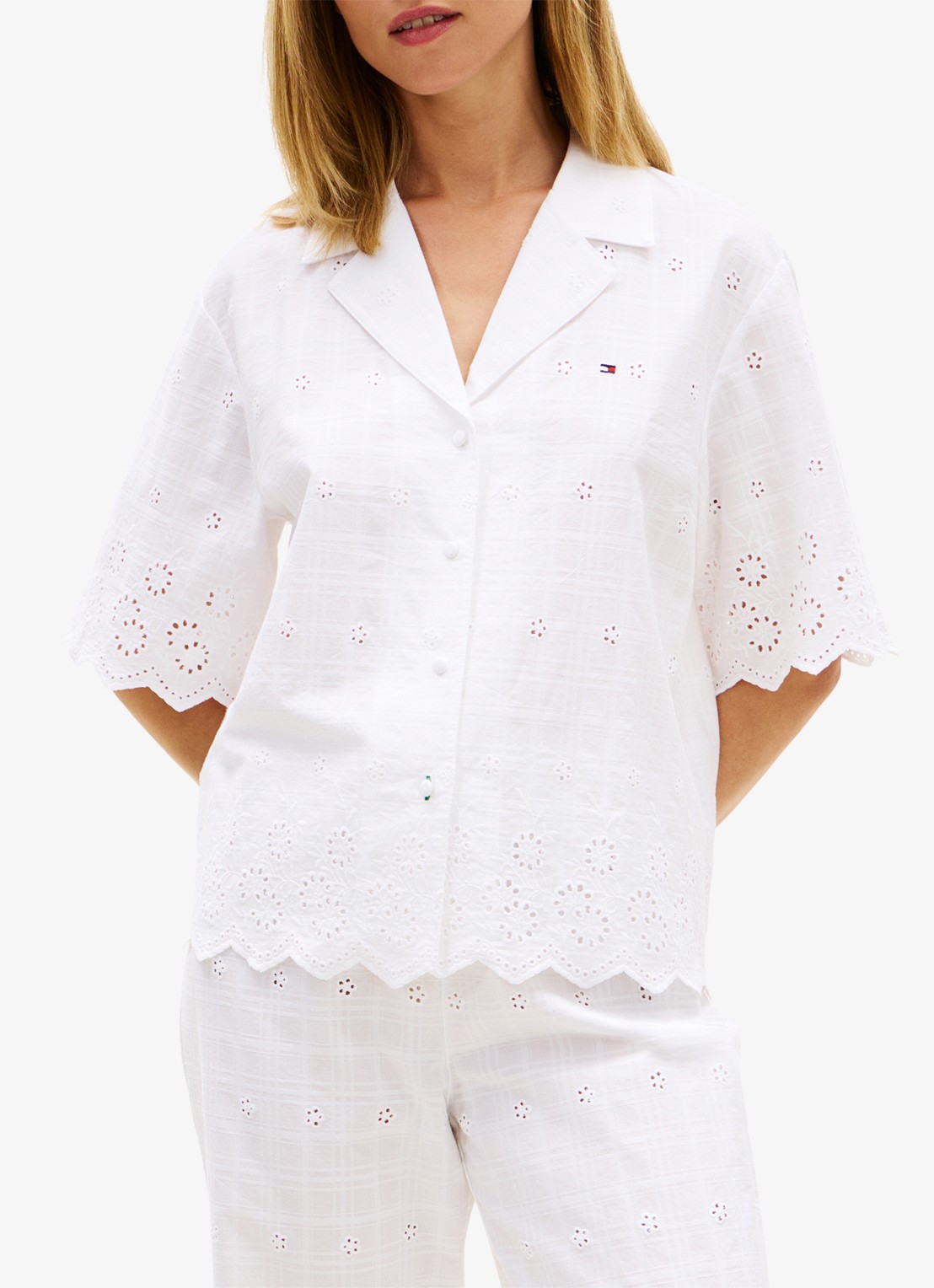 Tommy Hilfiger Blouse met borduring - detail 4 wit