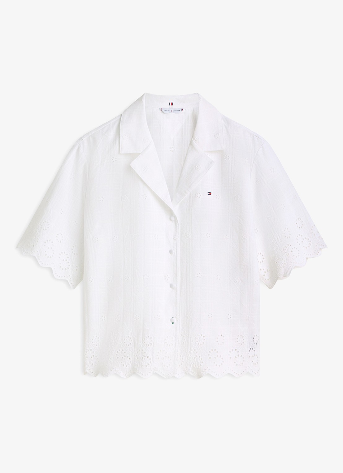 Tommy Hilfiger Blouse met borduring - voorkant wit