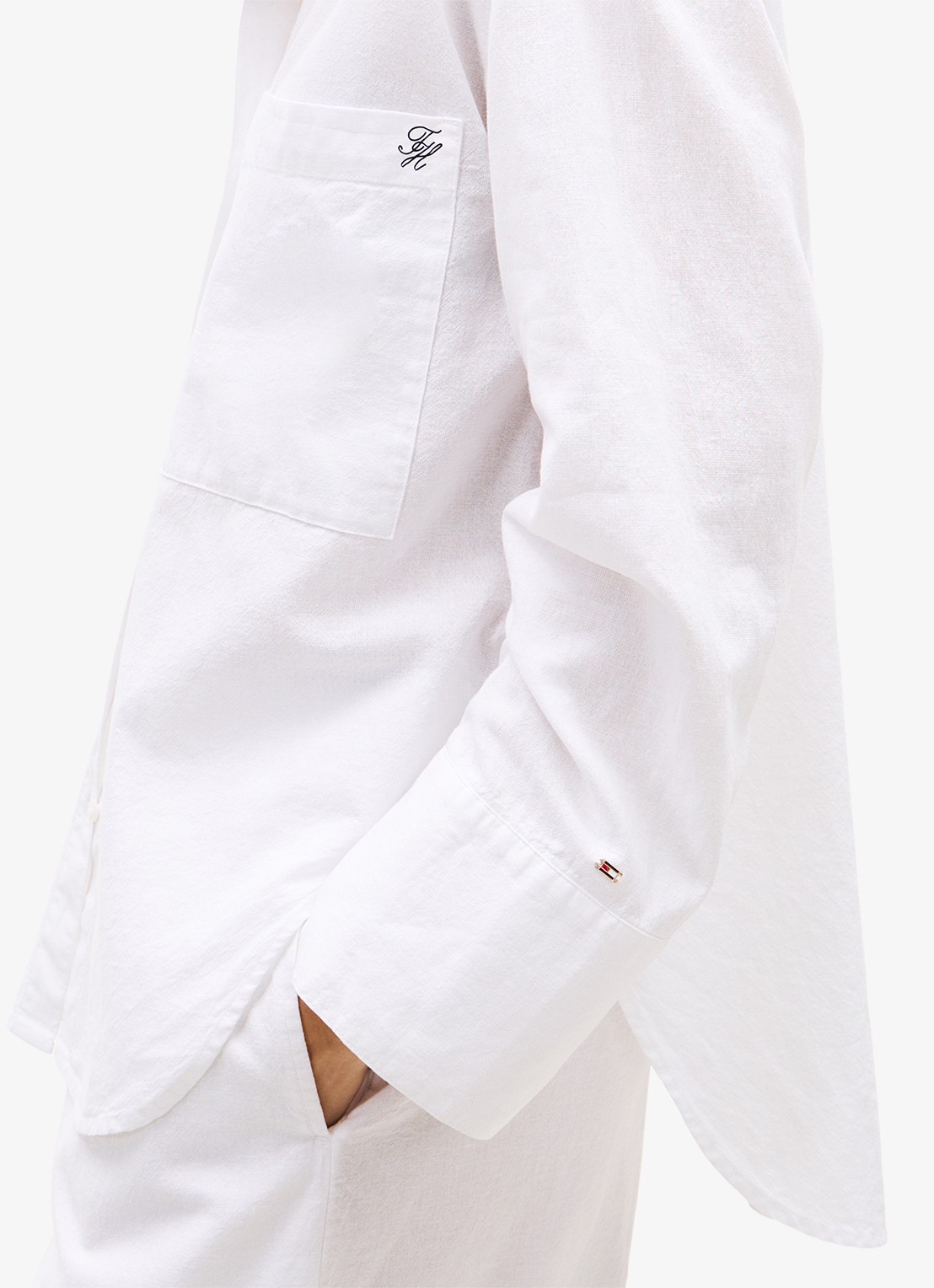 Tommy Hilfiger Blouse met logoborduring - detail 2 wit