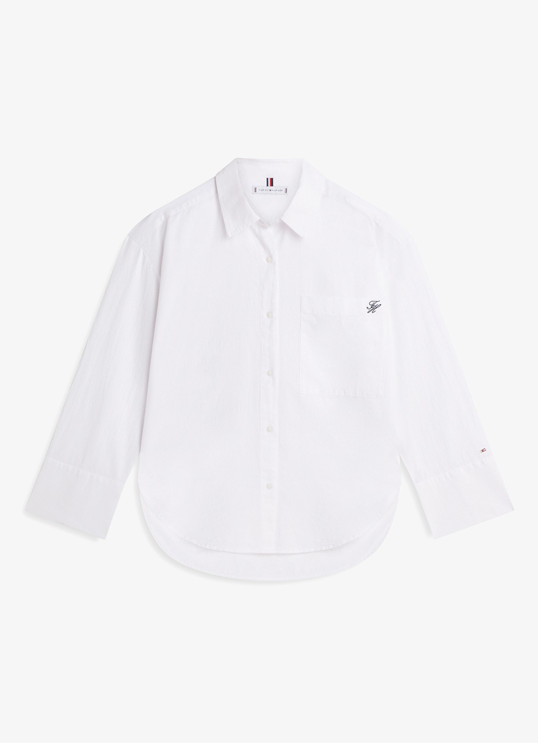 Tommy Hilfiger Blouse met logoborduring - voorkant 4 wit