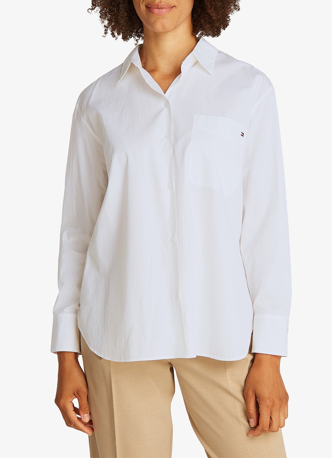 Tommy Hilfiger Blouse met streepprint en borstzak - detail 4 wit