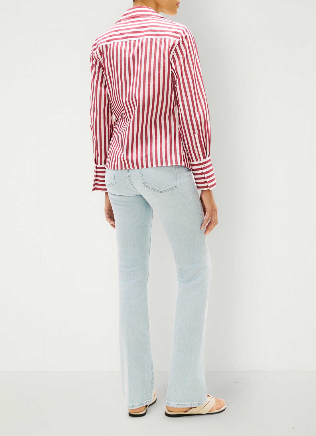 Tommy Hilfiger Blouse met streepprint - achterkant 5 rood