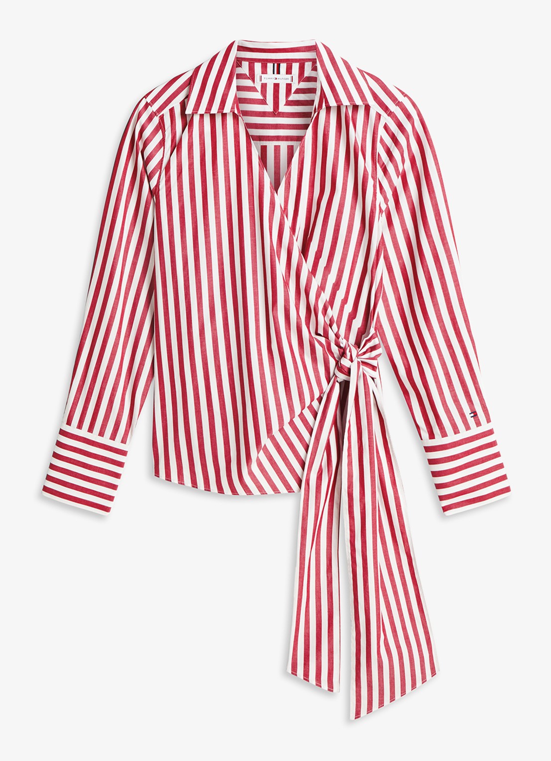Tommy Hilfiger Blouse met streepprint - voorkant 3 rood