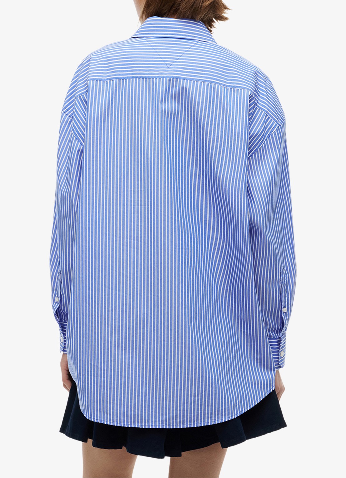 Tommy Hilfiger Blouse met streepprint - achterkant 3 lichtblauw