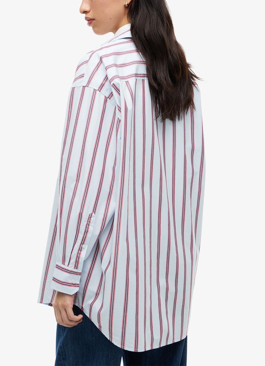 Tommy Hilfiger Blouse met streepprint - achterkant 5 lichtblauw