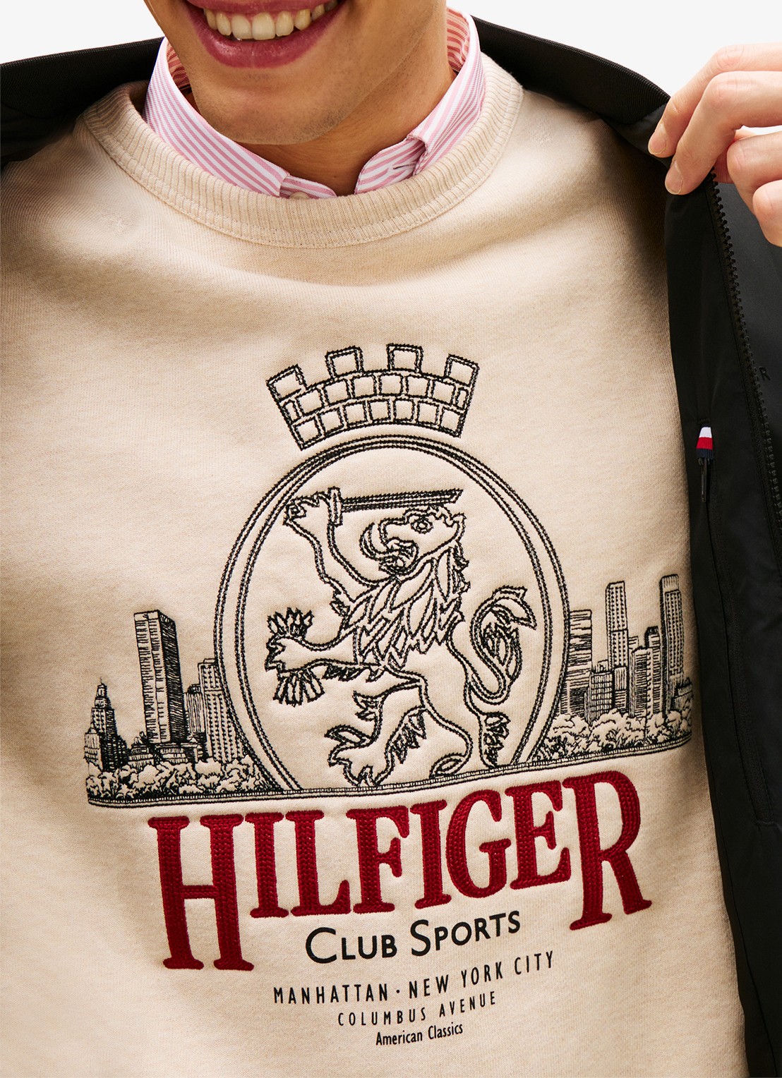 Tommy Hilfiger Bomberjack met logo - detail 2 zwart