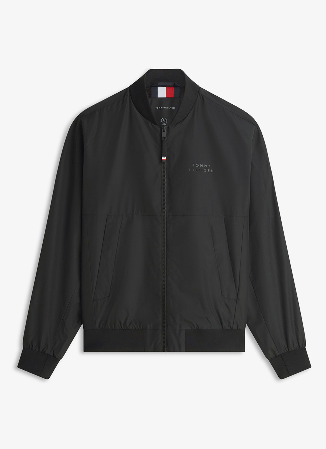 Tommy Hilfiger Bomberjack met logo - voorkant 5 zwart